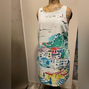 Crown & Ivy White and Blue Dress